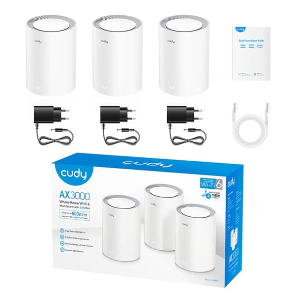 Adgangspunkt Cudy M3000(3-PACK) Hvid RJ45 Ethernet WAN Wi-Fi