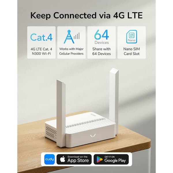 Router Cudy LT300_EU Hvid RJ45 RJ45 x 1 Wi-Fi 4