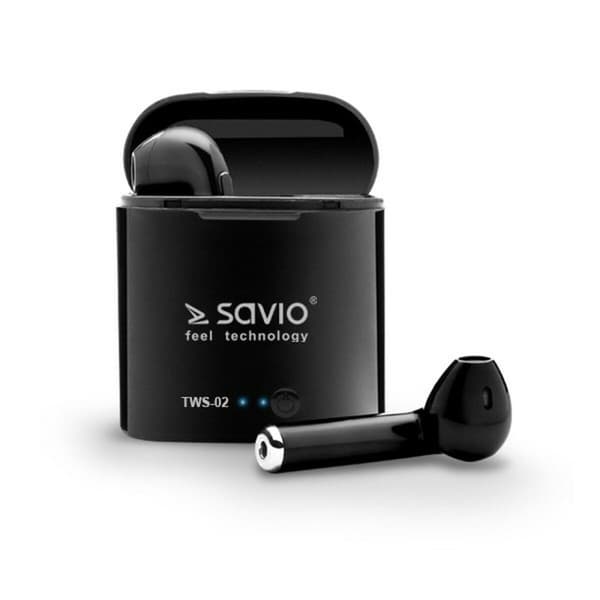 Bluetooth hovedtelefoner Savio TWS-02 Sort Grafit