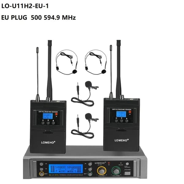 Trådløs mikrofon, 450 kanaler, Anti-Mute, 500 MHz EU STIK