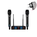 Miniatyrbillede 1 af 2: Trådløs Karaoke Mikrofon, Dual UHF Frekvensområde, TFT Farveskærm,EU-STIK