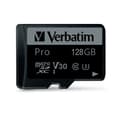 Miniatyrbild 2 av 3: Verbatim Minneskort microSD 128GB Med Adapter Pro U3 - Svart