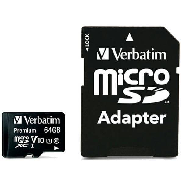 Verbatim Minneskort microSDXC 64GB V10 Med Adapter - Svart