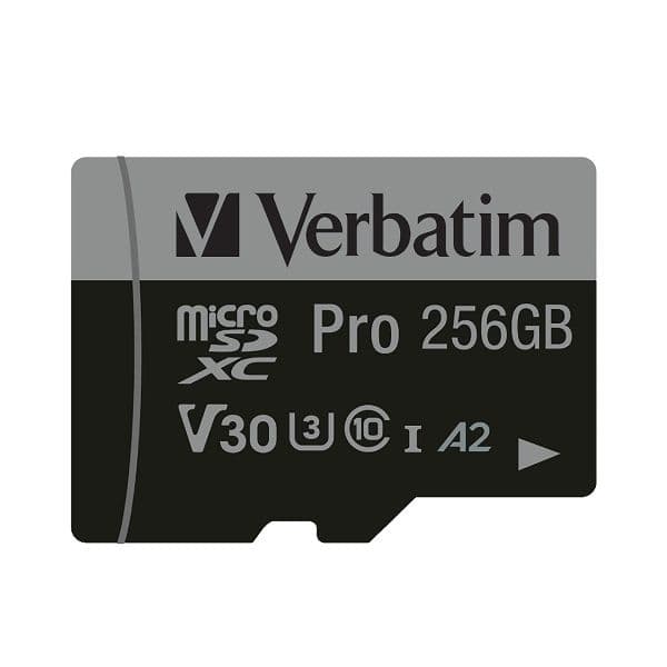 Verbatim Minneskort microSD 256GB Med Adapter Pro U3 - Svart