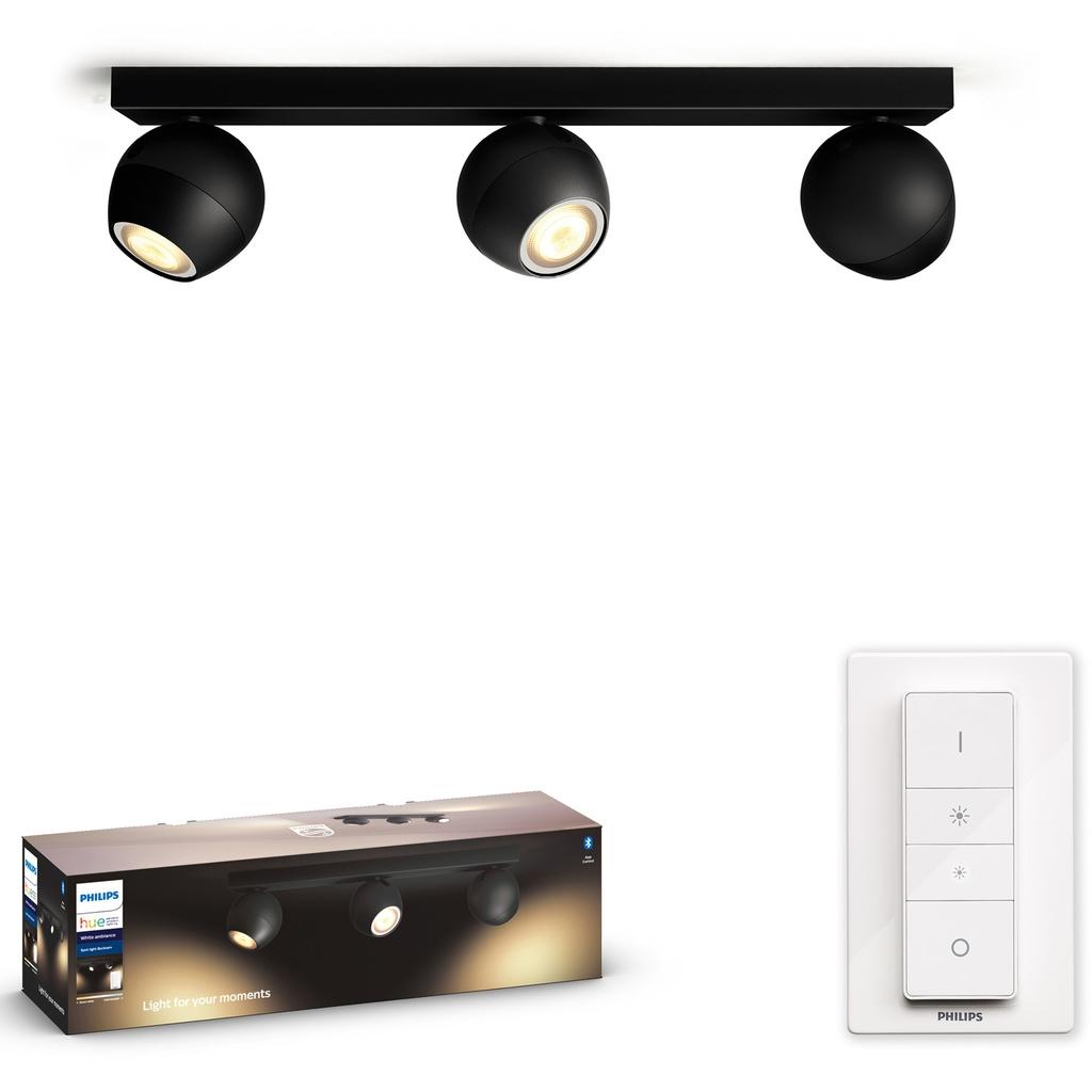 Philips Hue Buckram White Ambiance 3 spot Svart