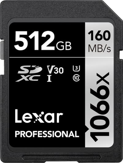 Lexar Pro 1066x SDXC U3 (V30) UHS-II R160/W120 512GB
