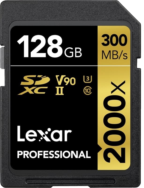 Lexar Pro 2000X SDHC/SDXC UHS-II U3(V90) R300/W260 (w/o cardreader) 128GB