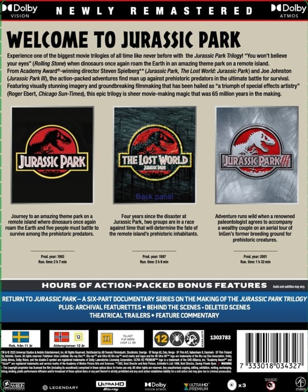 Jurassic Park Trilogy Steelbook Limited Edition (4K Ultra HD)