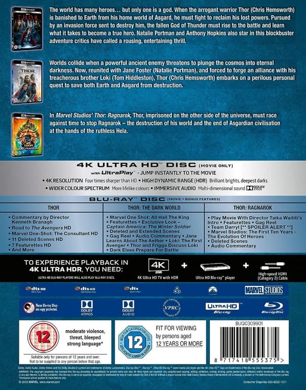 Thor: 3-movie Collection (Blu-ray) (Import)