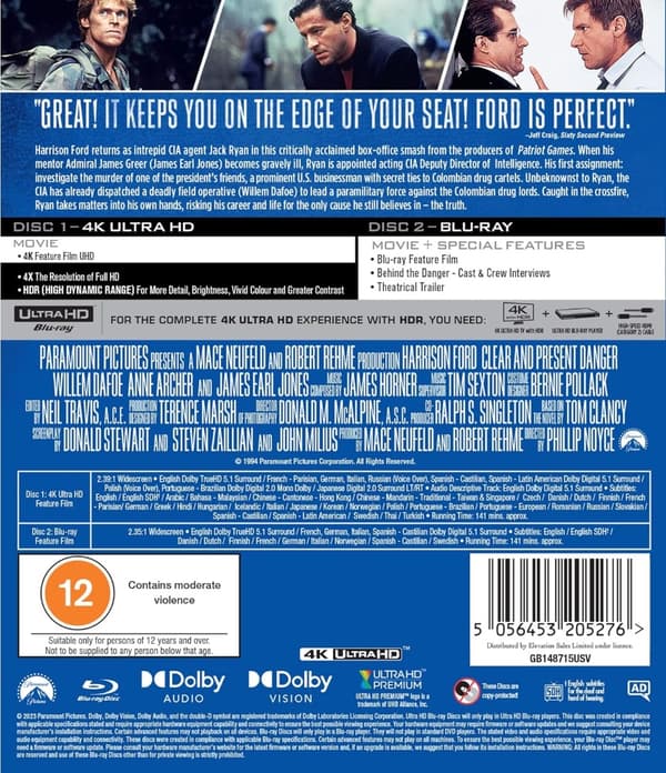 Clear and Present Danger (4K Ultra HD + Blu-ray) (Import)