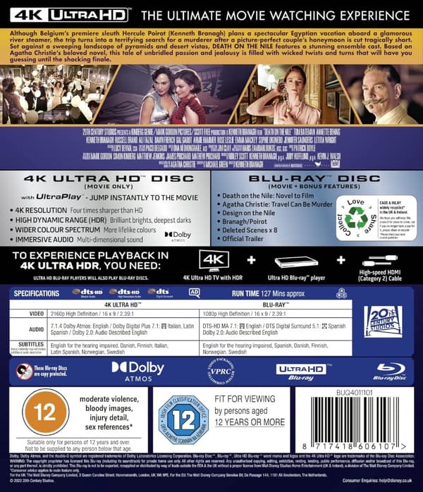 Death On the Nile (4K Ultra HD + Blu-ray) (Import)