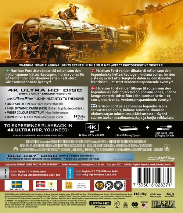 Indiana Jones And The Dial Of Destiny (4K Ultra HD + Blu-ray)