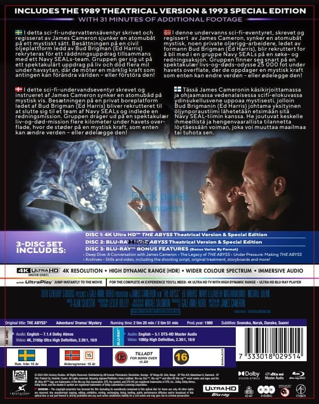 The Abyss Limited Slipcover Edition (4K Ultra HD + Bluray) CDON