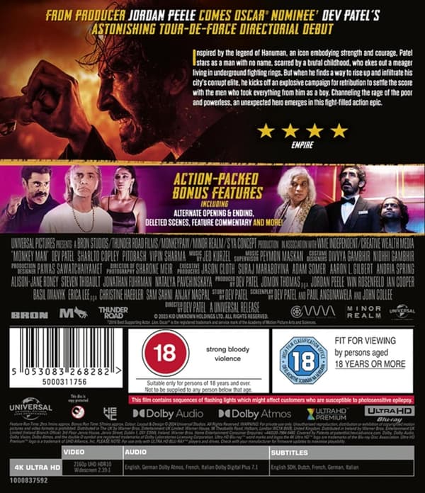 Monkey Man (4K Ultra HD) (Import)