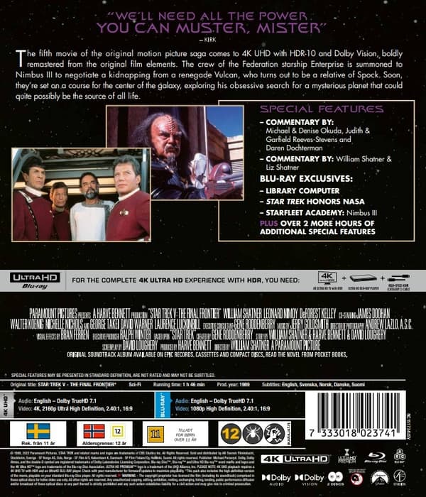 Star Trek V: The Final Frontier (4K Ultra HD + Blu-ray)