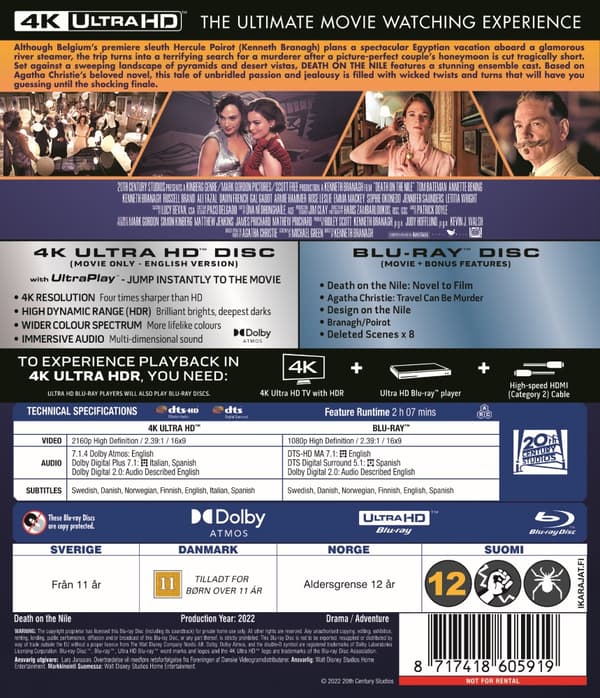 Death on the Nile (4K Ultra HD + Blu-ray)