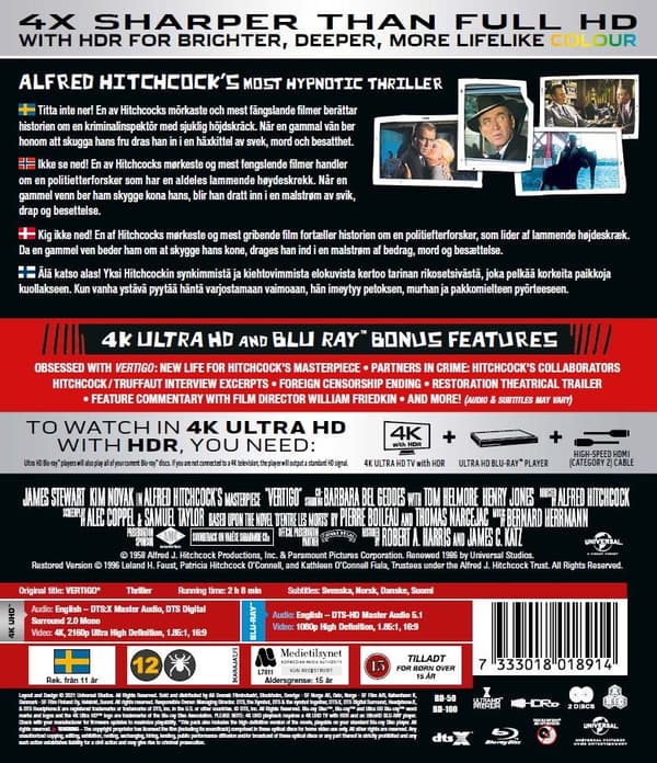 Vertigo (4K Ultra HD + Blu-ray) (Nordic)