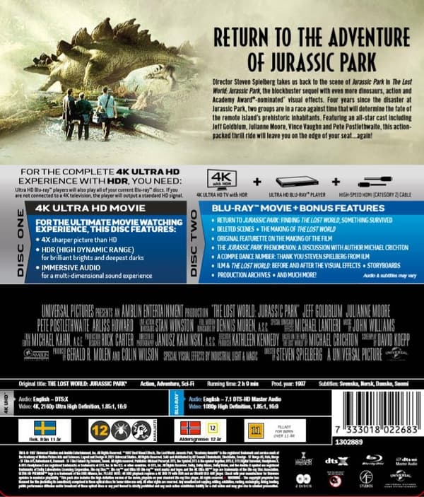 Jurassic Park: The Lost World - Limited Steelbook (4K Ultra HD + Blu-ray)