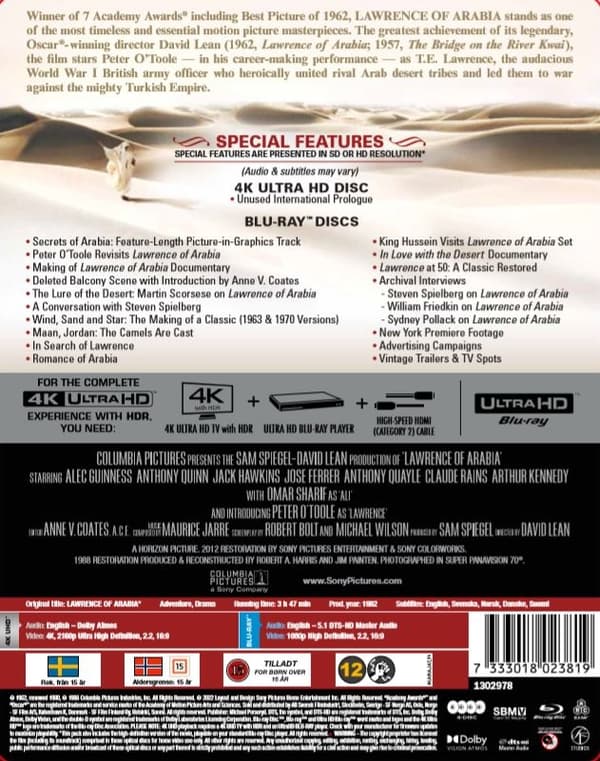 Lawrence Of Arabia - Limited Steelbook (4K Ultra HD + Blu-ray) (4 disc)
