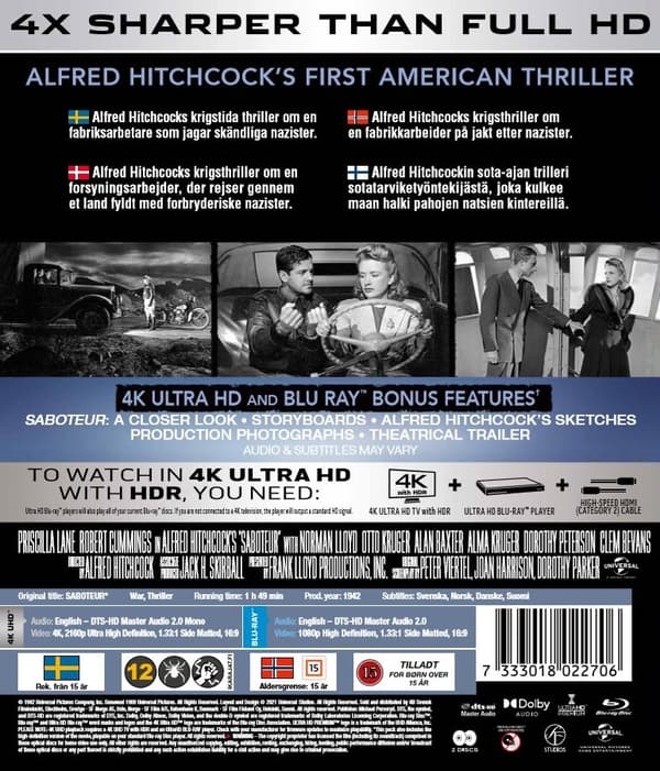 Saboteur (4K Ultra HD + Blu-ray)