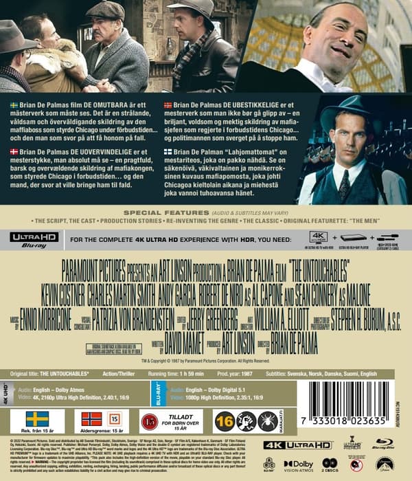 The Untouchables (4K Ultra HD + Blu-ray)