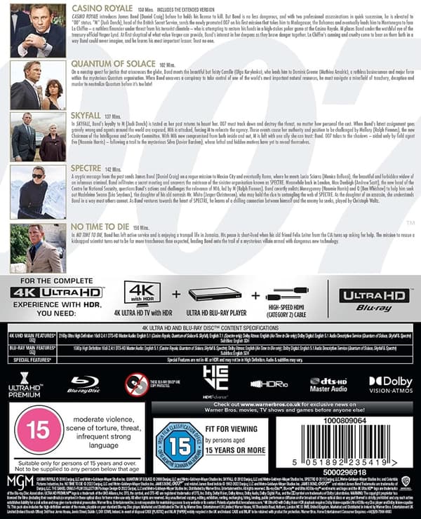Daniel Craig 5-film Collection (4K Ultra HD + Blu-ray) (Import)