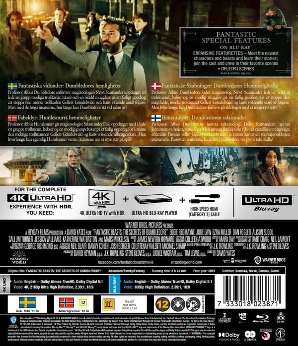 Ihmeotukset: Dumbledoren salaisuudet (4K Ultra HD + Blu-ray)