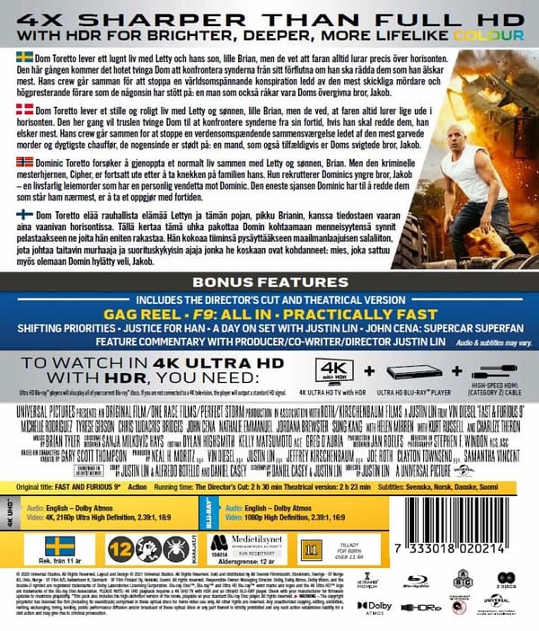 Fast & Furious 9 (4K Ultra HD + Blu-ray)