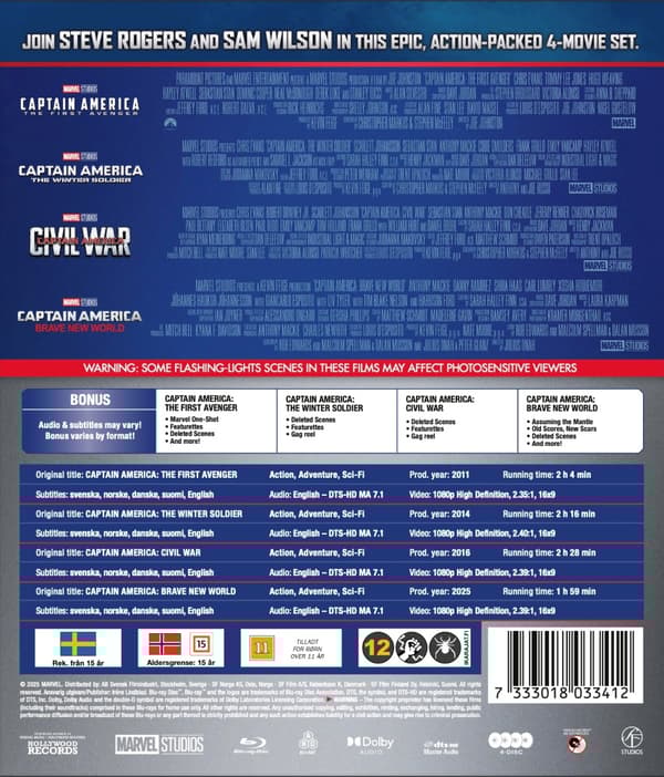 Captain America: 1-4 (Blu-ray)
