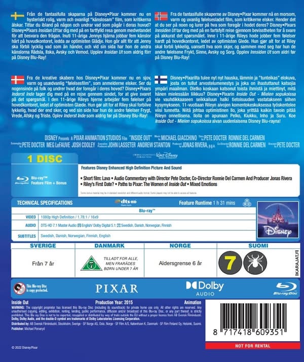 Inside Out - Mielen sopukoissa (Blu-ray)