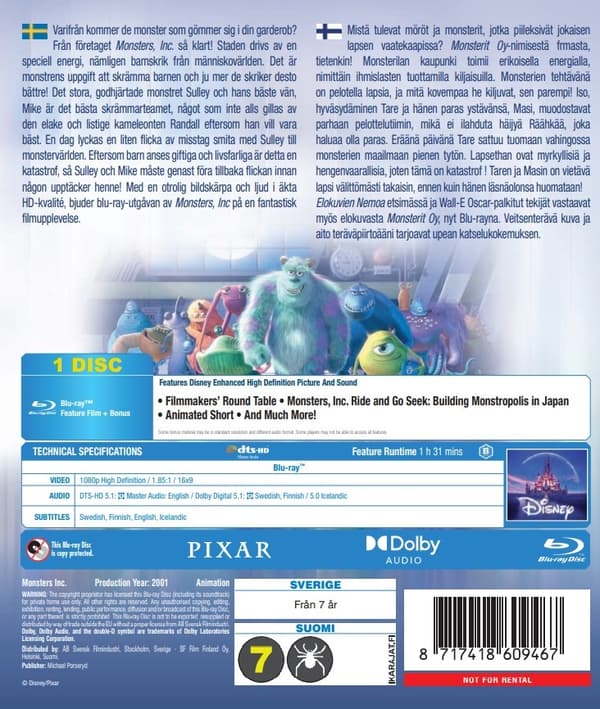 Monsters Inc (Blu-ray)