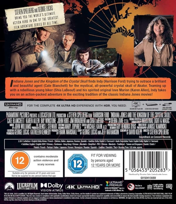 Indiana Jones and the Kingdom of the Crystal Skull (4K Ultra HD) (Import)