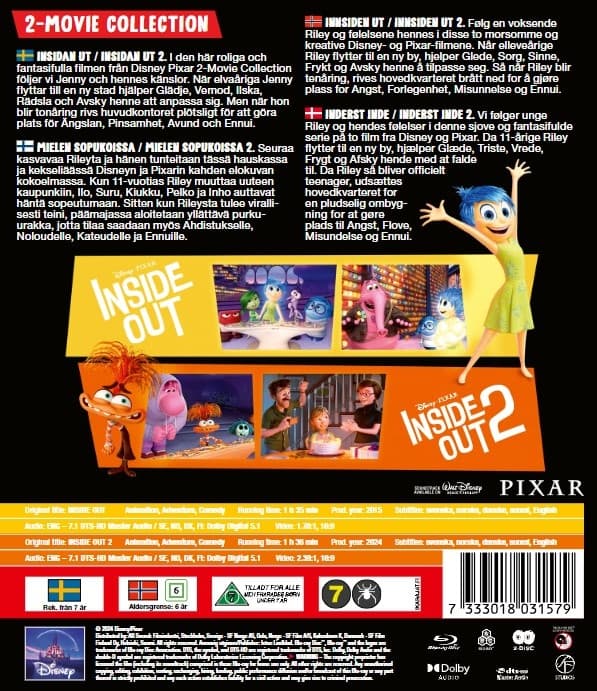 Innsiden Ut 1-2 (Blu-ray)