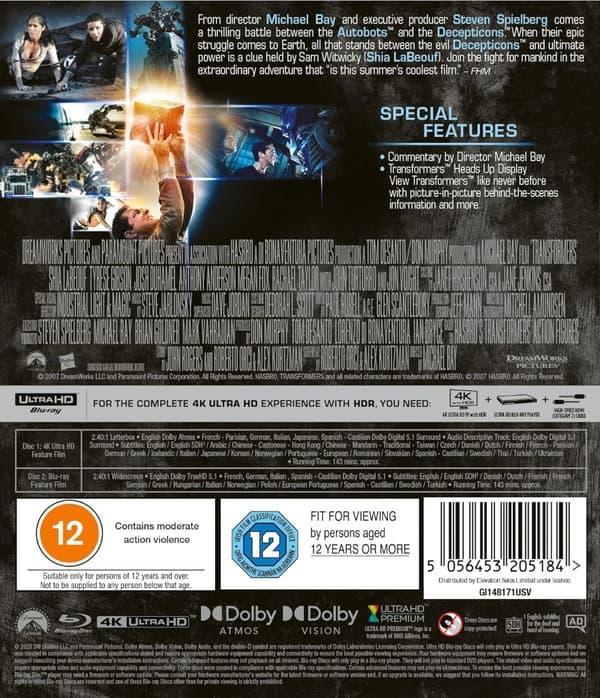 Transformers (4K Ultra HD + Blu-ray) (Import)