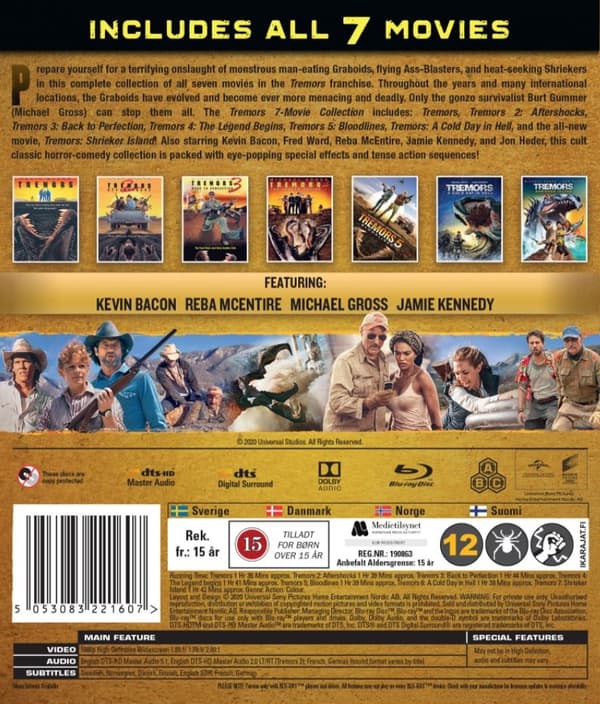 (95)Tremors 7 Movie Collection (Blu-ray) (7 disc) (Nordic)