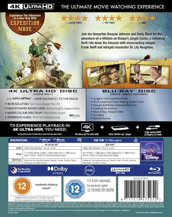 Jungle Cruise (4K Ultra HD + Blu-ray) (Import)