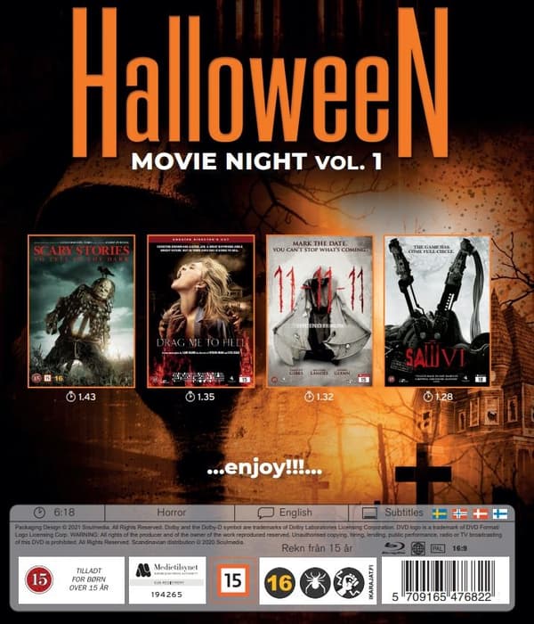 Halloween Movie Night: Vol 1 (Blu-ray) (4 disc)