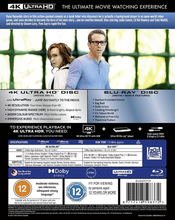 Free Guy (4K Ultra HD + Blu-ray) (Import)