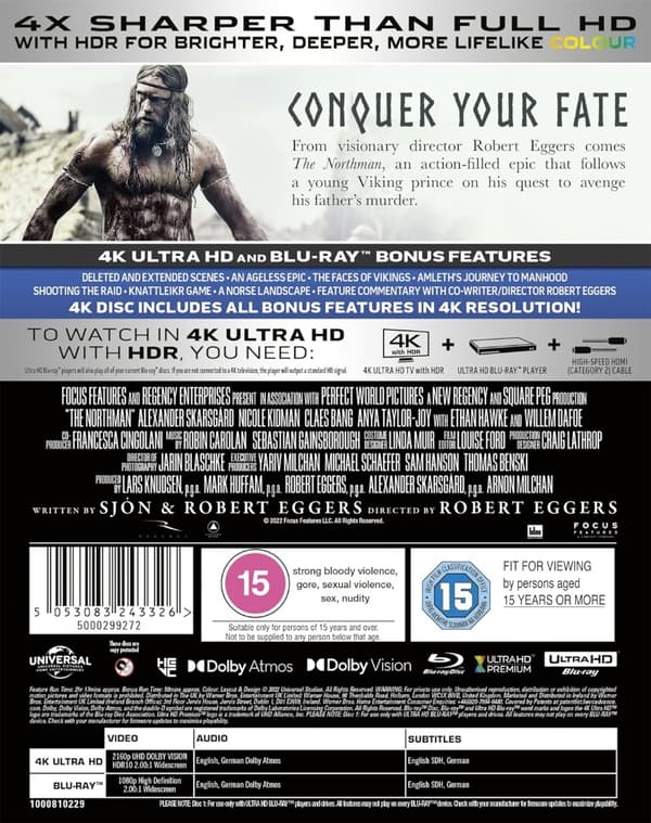 The Northman (4K Ultra HD + Blu-ray) (Import)