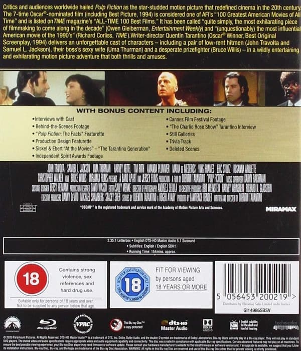 Pulp Fiction (Blu-ray) (Import)