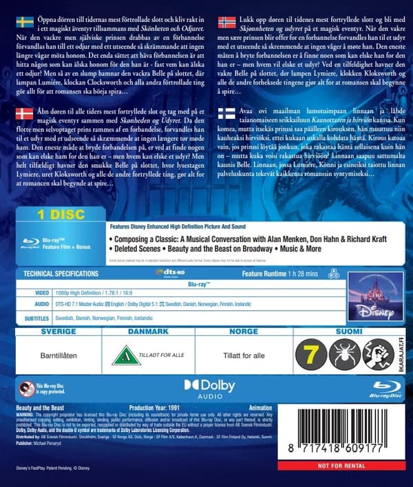 Skjønnheten Og Udyret (Blu-ray)