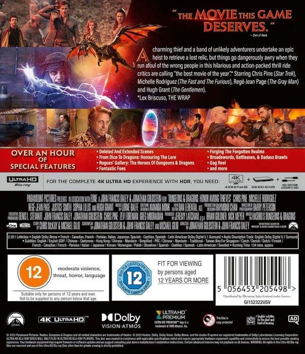 Dungeons & Dragons: Honour Among Thieves (4K Ultra HD) (Import)