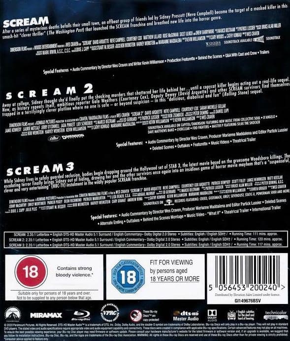 Scream Trilogy (Blu-ray) (3 disc) (Import)