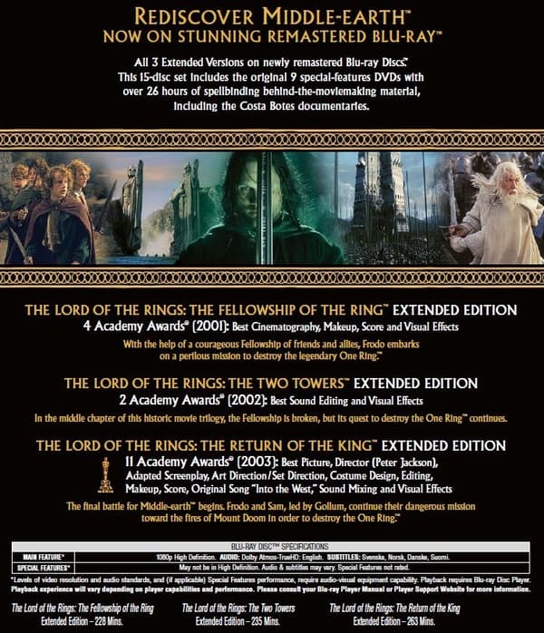 Sagan om ringen: Extended Trilogy Box (Blu-ray) (15 disc)