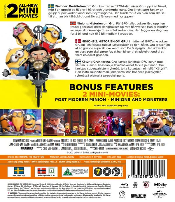 Minions 2: Historien om Gru (Blu-ray)