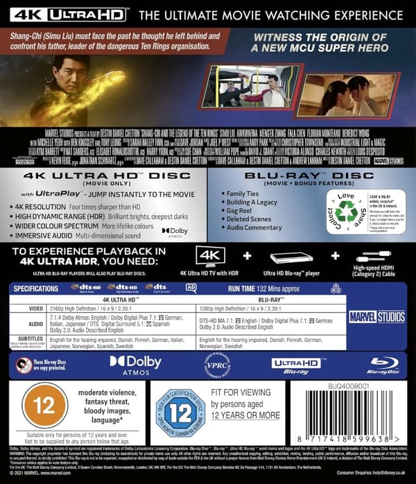 Shang-Chi and the Legend of the Ten Rings (4K Ultra HD + Blu-ray) (Import)