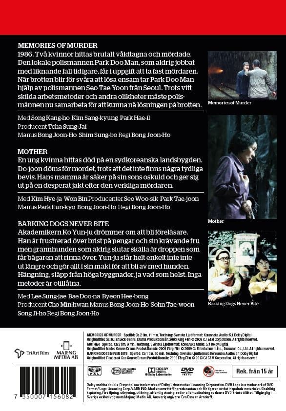 Bong Joon Ho: Memories of Murder & Mother & Barking Dogs Never Bite