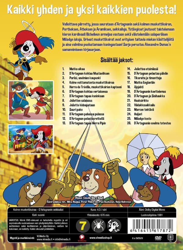 Kolme muskettikoiraa - D'Artagnian seikkailut (6 disc)
