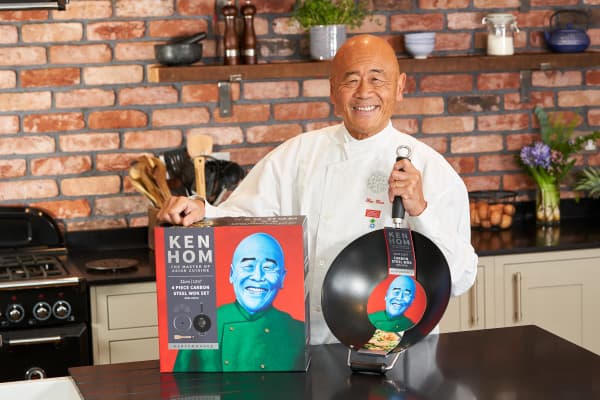 Ken Hom Excellence, Rund, Wokpanna, Svart, 1,5 mm, Glas, Fenol
