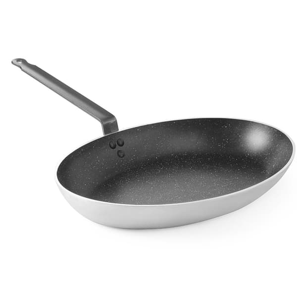 Fiskstekpanna med marmorerad beläggning, oval 280x400mm - Hendi 627716